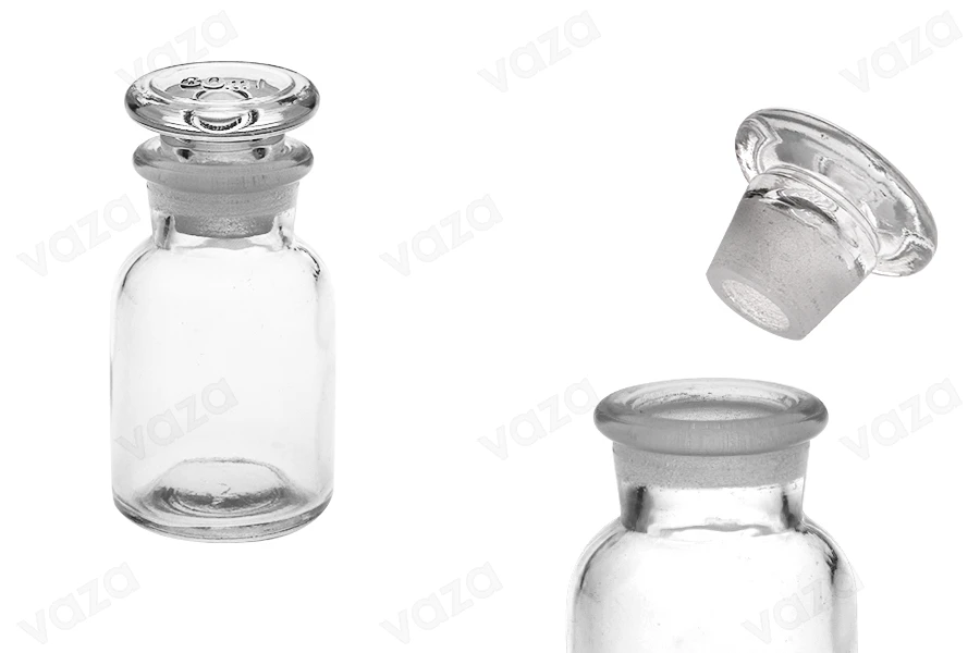 Μπουκάλι φαρμακείου 30 ml διάφανο με γυάλινο καπάκι-εικόνα_προϊοντική