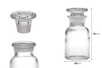 Μπουκάλι φαρμακείου 30 ml διάφανο με γυάλινο καπάκι