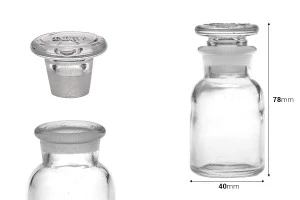 Flacon pharmacie 30 ml transparent avec bouchon en verre-2