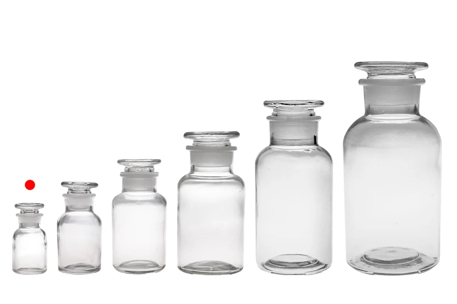 Μπουκάλι φαρμακείου 30 ml διάφανο με γυάλινο καπάκι