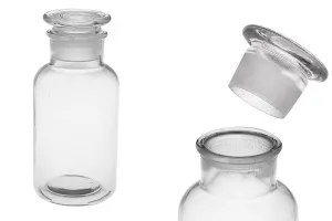 Flacon pharmacie 500 ml transparent avec bouchon en verre-1
