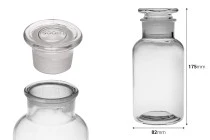 Μπουκάλι φαρμακείου 500 ml διάφανο με γυάλινο καπάκι