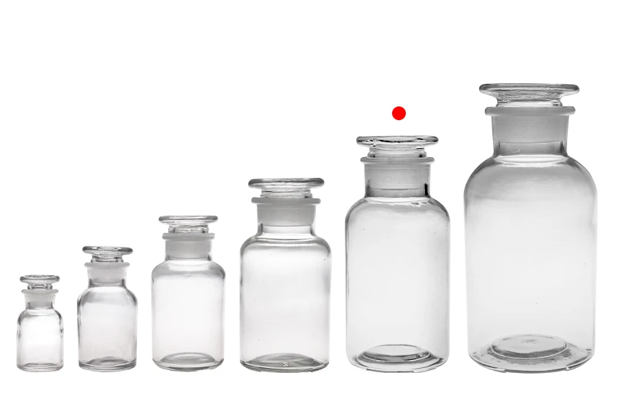 Μπουκάλι φαρμακείου 500 ml διάφανο με γυάλινο καπάκι