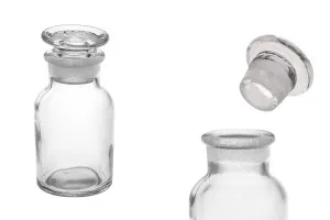 Flacon pharmacie 60 ml transparent avec bouchon en verre-1