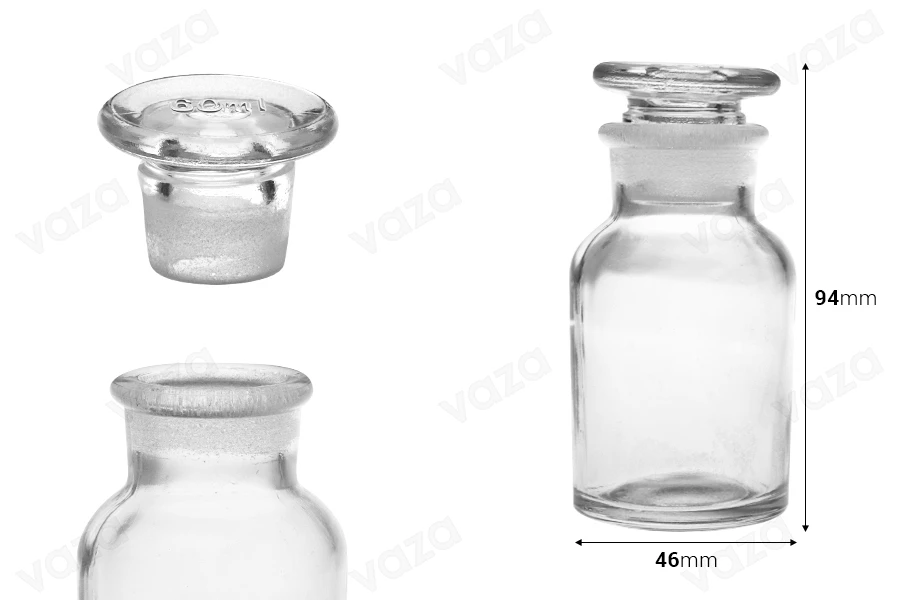 Μπουκάλι φαρμακείου 60 ml διάφανο με γυάλινο καπάκι-εικόνα_διαστάσεις