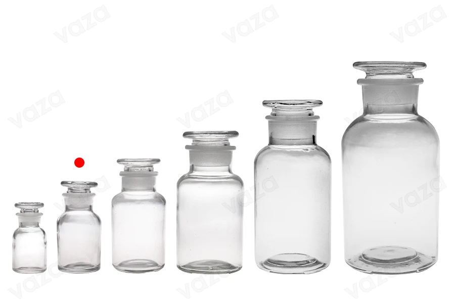Μπουκάλι φαρμακείου 60 ml διάφανο με γυάλινο καπάκι-εικόνα_σύνθεση