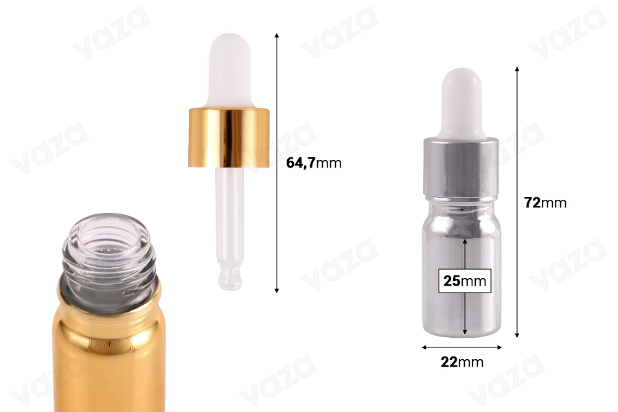 Flacon en verre 5 ml avec compte-gouttes pour produits cosmétiques-εικόνα_διαστάσεις