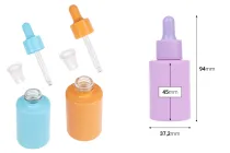 Flacon en verre de 30 ml avec compte-gouttes aux couleurs pastel mates