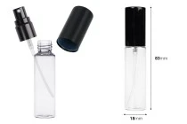Γυάλινο μπουκαλάκι 10 ml διάφανο με σπρέι και καπάκι αλουμινίου για αρώματα - 6 τμχ Γυάλινο μπουκαλάκι 10 ml διάφανο με σπρέι και καπάκι αλουμινίου για αρώματα - 6 τμχ