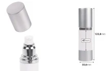 30 ml Airless-Flasche für Creme, mit weißem Körper, Verschluss und silbernem Aluminiumboden 30 ml Airless-Flasche für Creme, mit weißem Körper, Verschluss und silbernem Aluminiumboden