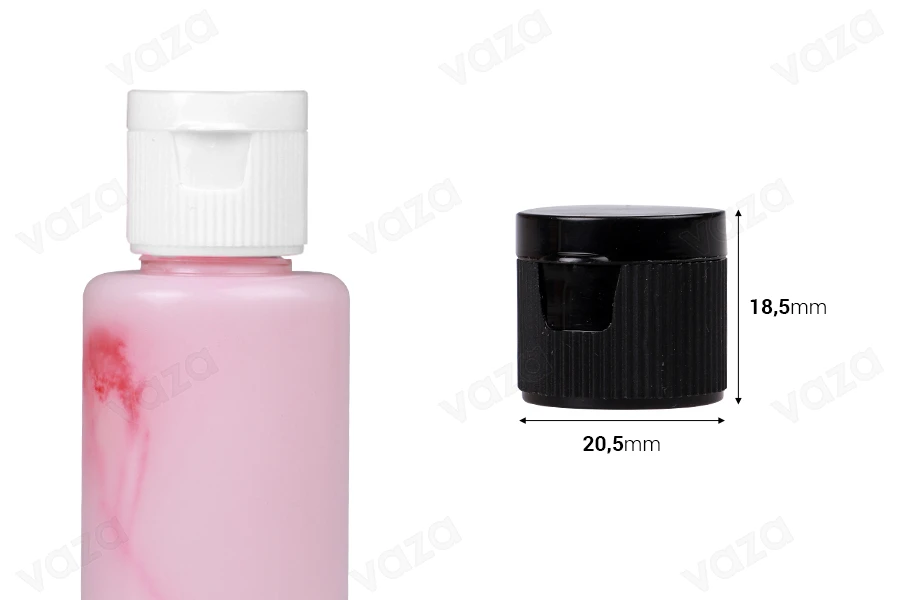 Capuchon rabattable en plastique PP18 en blanc ou noir-photo_dimensions