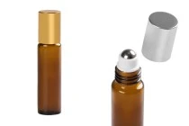 Μπουκαλάκι καραμελέ 10 ml γυάλινο με καπάκι και μεταλλική μπίλια roll on - 6 τμχ