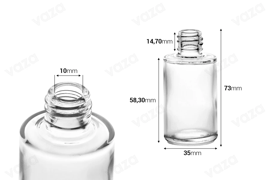 Flacon de parfum 30ml verre rond (18/415) - (commande minimum : 1 boîte) Flacon de parfum 30ml verre rond (18/415) - (commande minimum : 1 boîte)-photo_dimensions