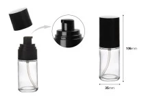 Φιάλη 30ml γυάλινη με μαύρη αντλία κρέμας και καπάκι (PP18) Φιάλη 30ml γυάλινη με μαύρη αντλία κρέμας και καπάκι (PP18)