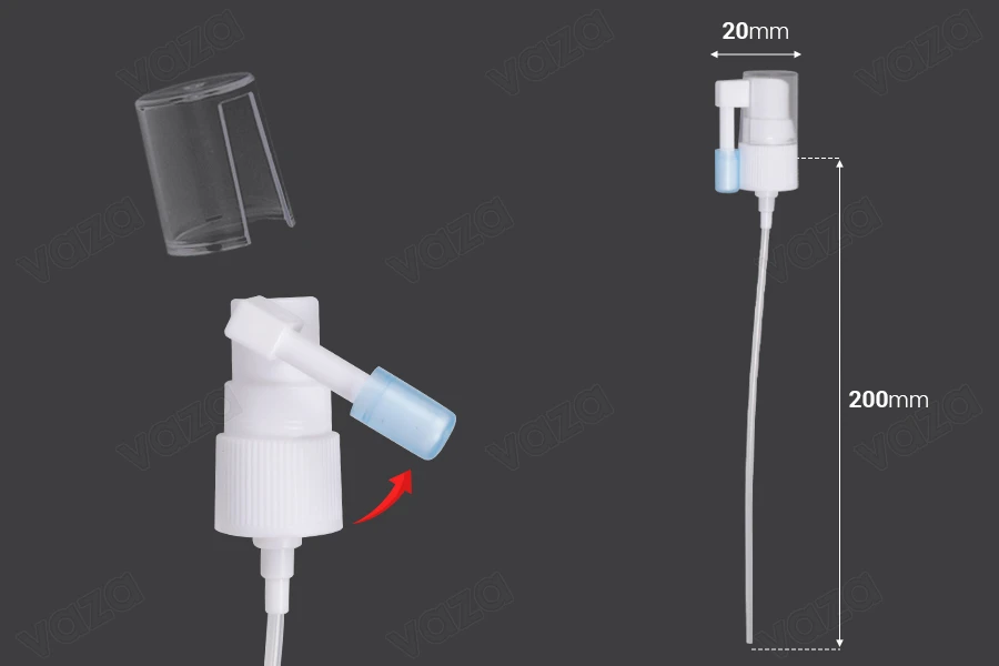 Spray 18/410 local spray plastic with transparent cap and protective cap on the nozzle-bildabmessungen