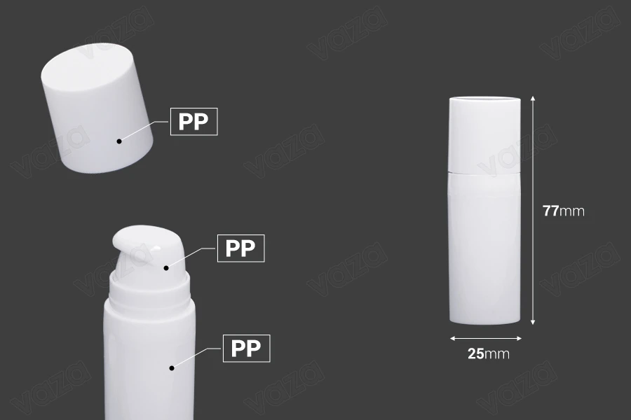 Μπουκαλάκια airless πλαστικό για κρέμα 10 ml σε λευκό χρώμα-εικόνα_διαστάσεις