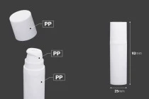 Flacon plastique airless pour crème de 15 ml en couleur blanche Flacon plastique airless pour crème de 15 ml en couleur blanche