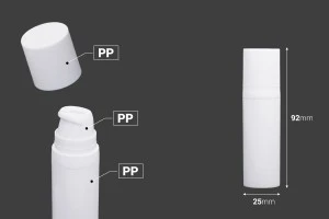 Μπουκαλάκια airless πλαστικό για κρέμα 15 ml σε λευκό χρώμα-2