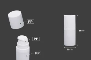 Bottiglietta in plastica airless per creme da 5 ml di colore bianco-2