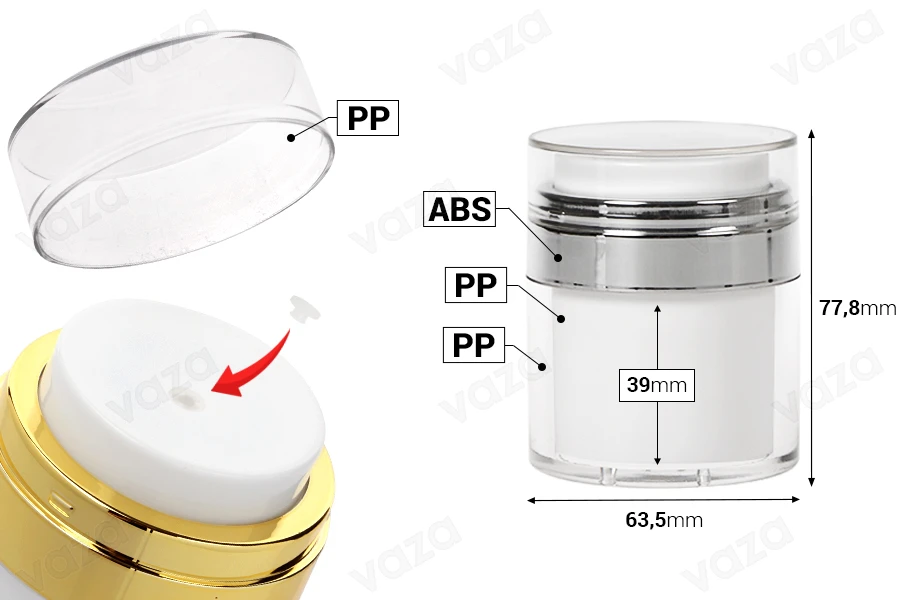 50-ml-Airless-Acrylglas mit transparentem Deckel-bildgruppe