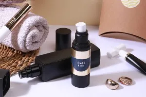 Luxury 30ml airless acrylic bottle with aluminum coating, cream pump and protective cap-5