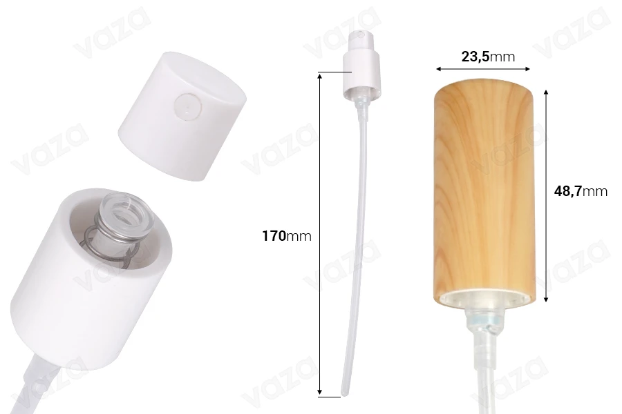 Spray PP18 plastic in wood design with external spring suitable for aqueous oil (injection)-image_dimensions
