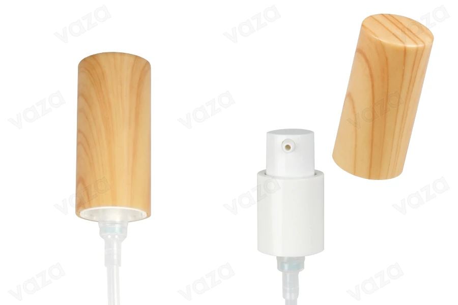 PP18/410 plastic pump in wood design with external spring suitable for cream (injection)-εικόνα_προϊοντική