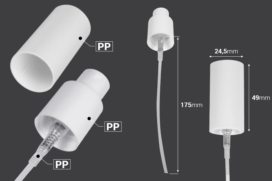 Σπρέι πλαστικό PP18/410 σε λευκό χρώμα για μπουκάλια αιθέριων ελαίων