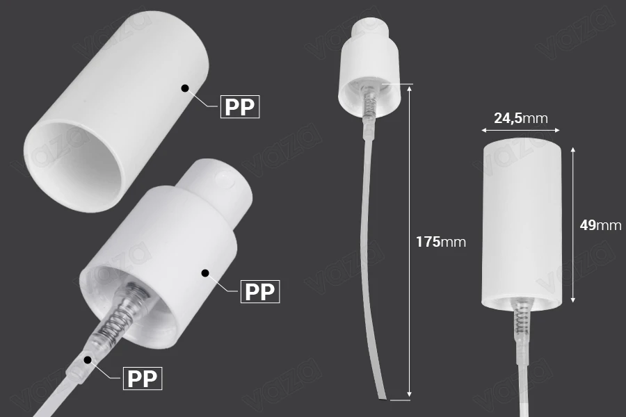 Σπρέι πλαστικό PP18/410 σε λευκό χρώμα για μπουκάλια αιθέριων ελαίων Σπρέι πλαστικό PP18/410 σε λευκό χρώμα για μπουκάλια αιθέριων ελαίων-εικόνα_διαστάσεις