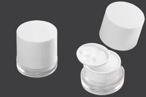 Βάζο ακρυλικό 50 ml σε λευκό χρώμα με πλαστικό καπάκι, παρέμβυσμα και σπάτουλα-1