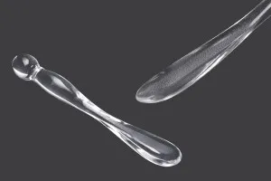 Plastikspachtel für Cremes (PS) 78 mm transparent mit rundem Ende - 50 Stk