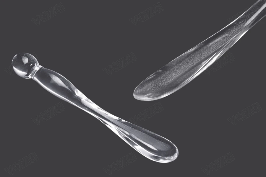 Spatula for cream plastic (PS) 78 mm transparent with round end - 50 pcs-image_product