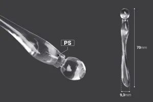 Spatule pour plastique crème (PS) 78 mm transparente avec bout rond - 50 pcs-2
