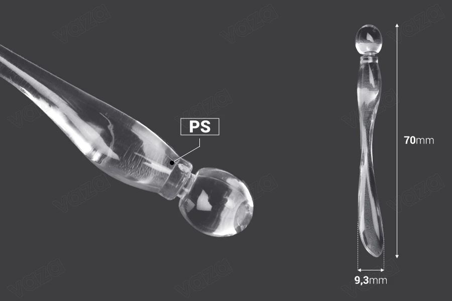 Spatula for cream plastic (PS) 78 mm transparent with round end - 50 pcs-image_dimensions