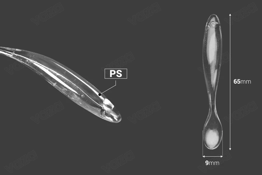 Spatola per crema plastica (PS) 65 mm trasparente - 50 pz-dimensioni_immagine
