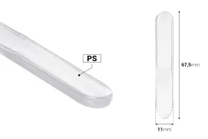 Spatule pour crème plastique (PS) 67,5 mm transparente - 50 pcs-2