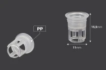 Contrôleur de débit – Passoire pour bouteille d'huile essentielle à col PP18 – 50 pièces Contrôleur de débit – Passoire pour bouteille d'huile essentielle à col PP18 – 50 pièces