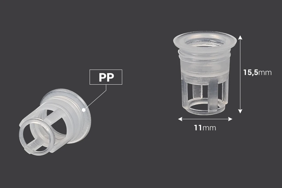 Contrôleur de débit – Passoire pour bouteille d'huile essentielle à col PP18 – 50 pièces Contrôleur de débit – Passoire pour bouteille d'huile essentielle à col PP18 – 50 pièces