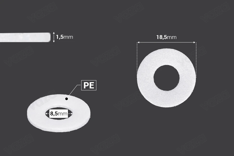 Joint pour spray ou pompe PP20 avec épaisseur 1,5 mm - 50 pcs Joint pour spray ou pompe PP20 avec épaisseur 1,5 mm - 50 pcs-photo_dimensions