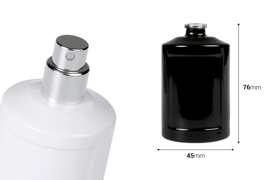 Μπουκάλι αρωμάτων γυάλινο 50 ml κυλινδρικό με κλείσιμο ασφαλείας crimp 15 mm