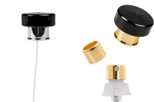Set spray con tappo lusso nero per flaconi di profumo con chiusura di sicurezza a crimpare 15 mm
