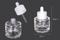 Γυάλινο μπουκαλάκι 50 ml με σταγονόμετρο και αποστραγγιστήρα