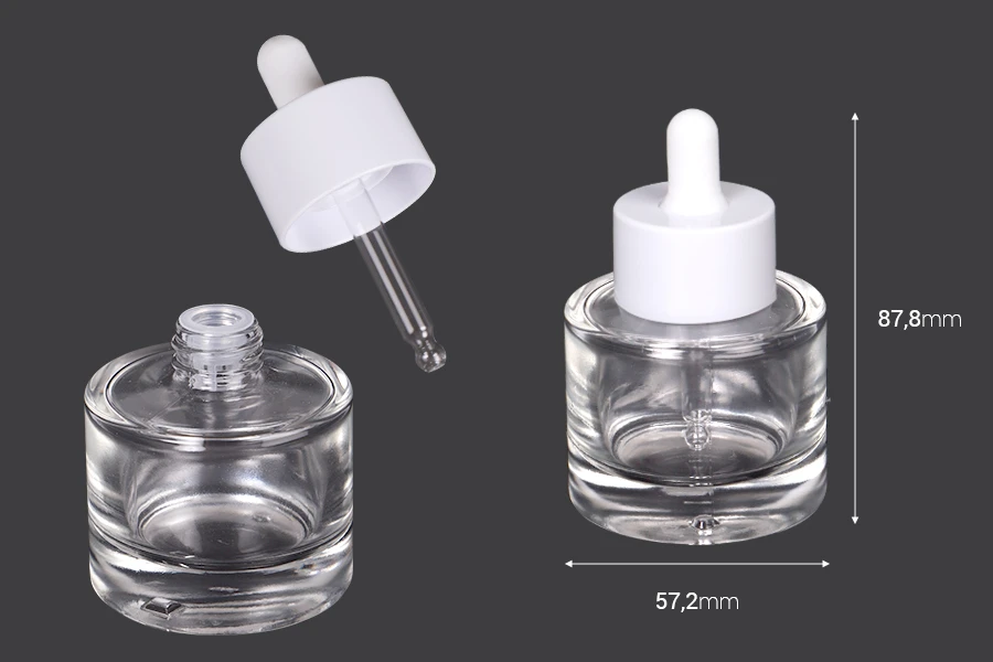 Γυάλινο μπουκαλάκι 50 ml με σταγονόμετρο και αποστραγγιστήρα