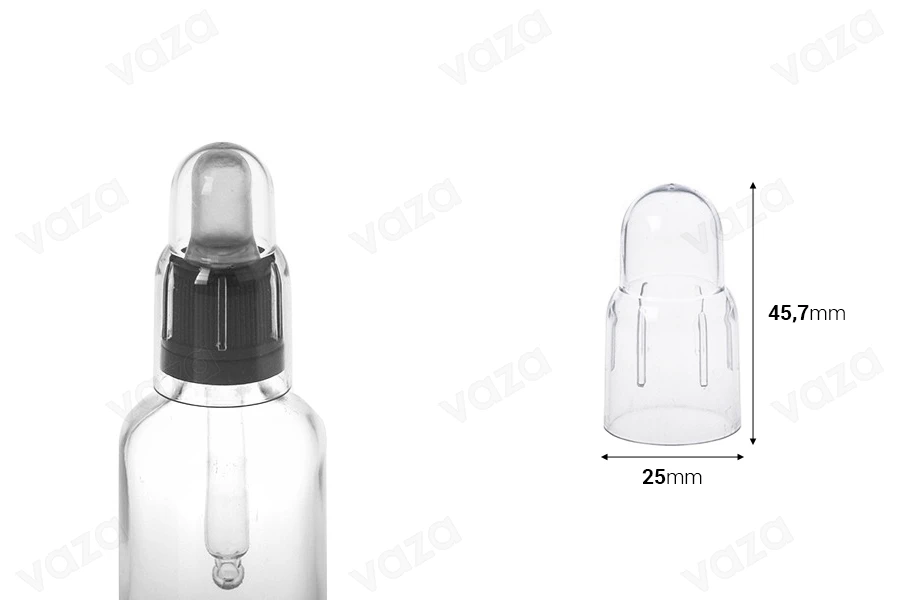 Couvercle transparent en plastique pour pipettes (pour les compte-gouttes avec couvercle en plastique)-photo_dimensions