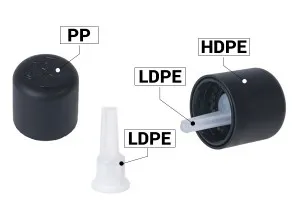 Bouchon en plastique noir PP18 avec compte-gouttes interne - CRC (inviolable)-3