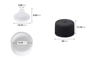 Bouchon en plastique avec bouchon conique interne PP18 - 20 pcs-2