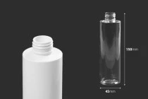 Flacon de 200 ml PET de couleur blanche ou transparente (PP24) Flacon de 200 ml PET de couleur blanche ou transparente (PP24)