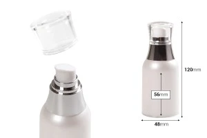 50ml Airless-Flasche mit Sahnepumpe und transparentem Deckel-2