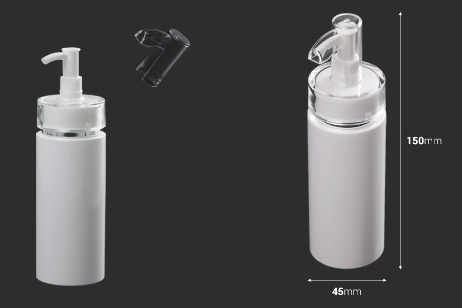 Μπουκάλι 120 ml PET με αντλία κρέμας (PP24) και καπάκι Μπουκάλι 120 ml PET με αντλία κρέμας (PP24) και καπάκι