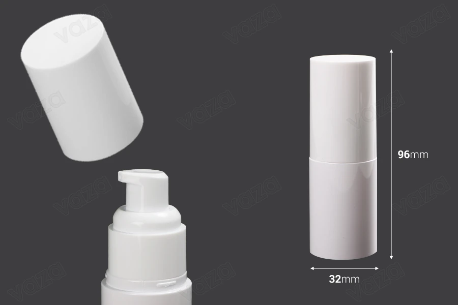 Flacon en plastique de 30 ml avec pompe à crème (PP20) et couvercle-photo_dimensions
